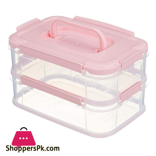 2 Tier Box Storage with Handle 2 Tier Lunch Box Storage Box Fridge Container with Lid Stacktable