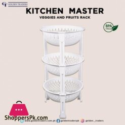 3 Tier Kitchen Plastic Fruit Vegetable Basket Round
