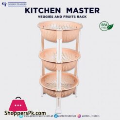 3 Tier Kitchen Plastic Fruit Vegetable Basket Round