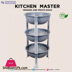3 Tier Kitchen Plastic Fruit Vegetable Basket Round