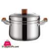 304 Stainless Steel Double Handed Pot Thick Cooking Pot Lid Included 24Cm