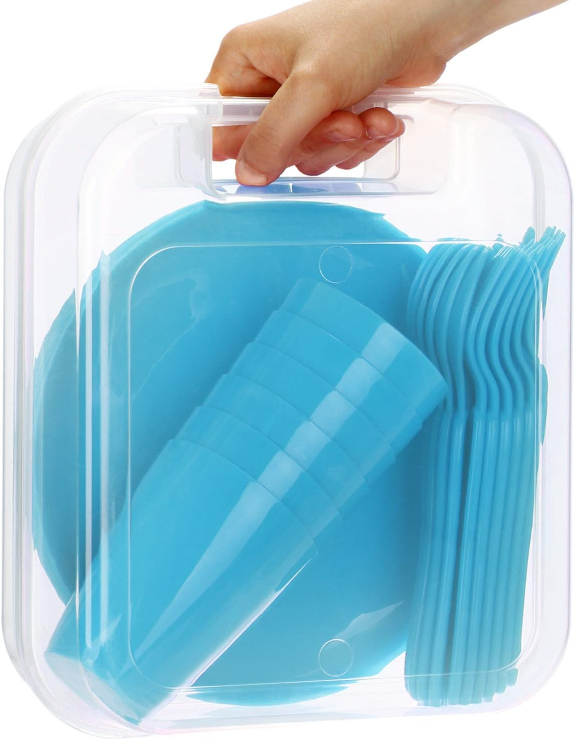 31-Piece Picnic Set Picnic Basket &Amp; Reusable Tableware Set For 6 Person Ideal Picnic Case For Camping Home Beach And Backpacking