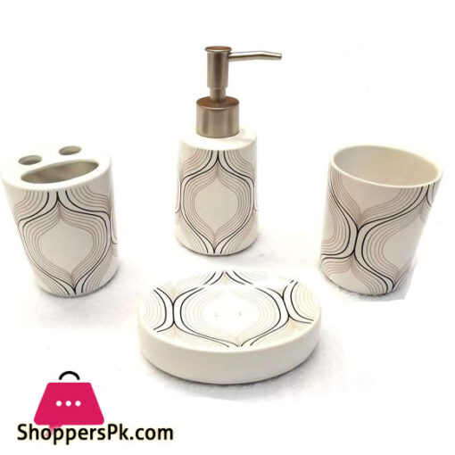 4-Piece Bathroom Accessory Ceramic Set