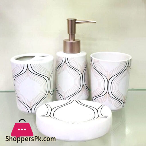 4-Piece Bathroom Accessory Ceramic Set