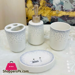 4-Piece Bathroom Accessory Ceramic Set