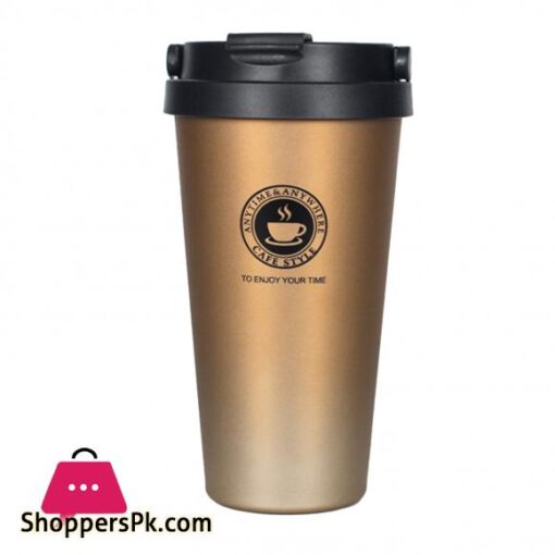 500ML Insulated Mug Cup Pattern Leak proof Stainless Steel Vacuum Coffee Cup for Travel
