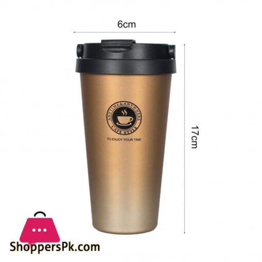 500ML Insulated Mug Cup Pattern Leak proof Stainless Steel Vacuum Coffee Cup for Travel