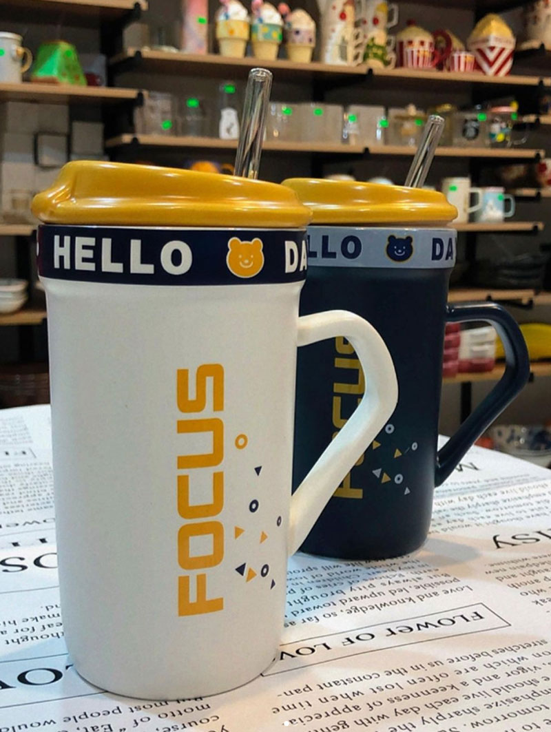 Ceramic Airtight Mug With Glass Straw Mg-211 11 Ceramic Airtight Mug With Glass Straw Mg-211