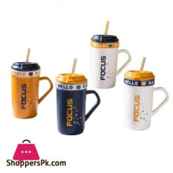 Ceramic Airtight Mug With Glass Straw Mg-211 9 Mg 211 Covered Mug With Spoon