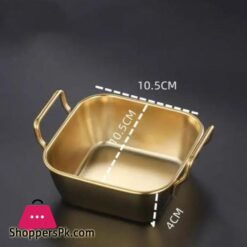 Gold Plated Square Dish With Handle 20Cm