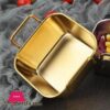 Gold Plated Square Dish With Handle 20Cm