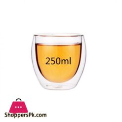 80250350450Ml Heat Resistant Double Wall Glass Milk Coffee Water Juice Cup