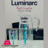 Luminarc 7pcs Flame Sparkle Silver Water Set Turquoise Blue Made UAE 