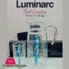 Luminarc 7Pcs Flame Sparkle Silver Water Set Turquoise Blue Made Uae 