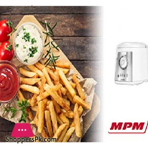 MPM Poland MFR 07 Compact Electric Deep Fryer 15 Litre Washable Non Stick Bowl Regulator up to 190C BPA 1100W 1200 15 Litres Multicolour