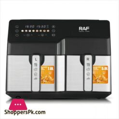 New Raf Xxxl12L Dual Zone Digital Smart Air Fryer R5342 7L 5L Bowl Capacity 1550W 1250W Stainless Steel