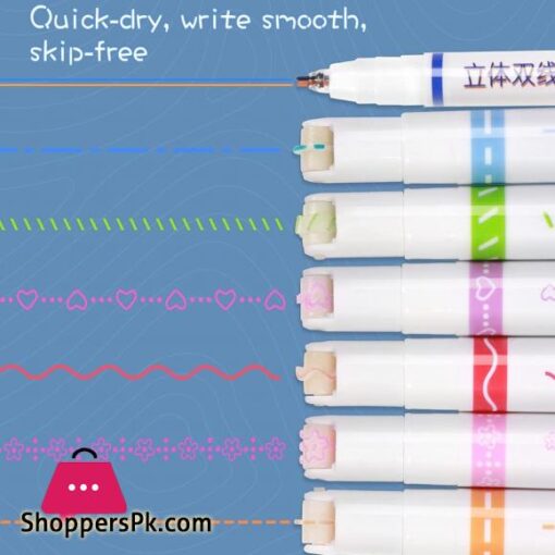 Pack of 6 Linear Roller Color Highlighter Pen Set For Kids And Adults Best Highlighter Pens For Study Book Drawing Art M247 RH 6Pcs 0002