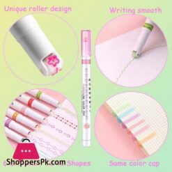 Pack Of 6 Linear Roller Color Highlighter Pen Set For Kids And Adults Best Highlighter Pens For Study Book Drawing Art M247 Rh 6Pcs 0002