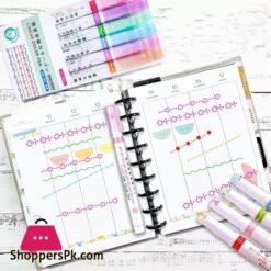 Pack Of 6 Linear Roller Color Highlighter Pen Set For Kids And Adults Best Highlighter Pens For Study Book Drawing Art M247 Rh 6Pcs 0002