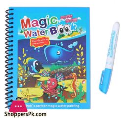 Reusable Magic Water Quick Dry Book Water Coloring Book Doodle with Magic Pen Painting Board for Children Education Drawing Pad Random Design Assorted Color Multi Color 4