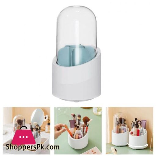 Simple Rotating Makeup Brush Holder 6 Grids Desk Organizer Multipurpose Vanity Storage Box for Mascara Scissors Pen Pot Bathroom Decor