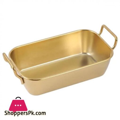 Stainless Steel Food Storage Tray Double Handle