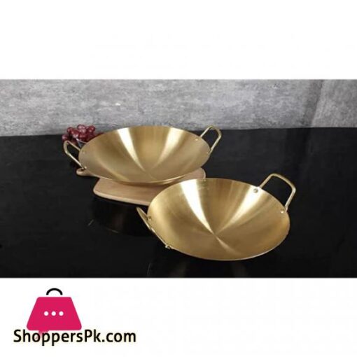 Stainless Steel Matte Gold Stove Chef Wok - 26CM