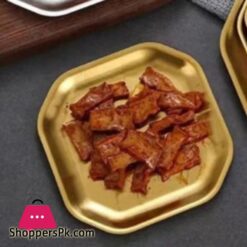 Golden Stainless Octagon Bbq Serving Platter Dinner And Breakfast Plate Tableware 15 Cm