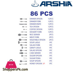 Arshia Gold Matte Cutlery Set 86 Piece Tm1401Gs