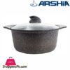 Arshia Nonstick Granite Casserole 24Cm With Glass Lid