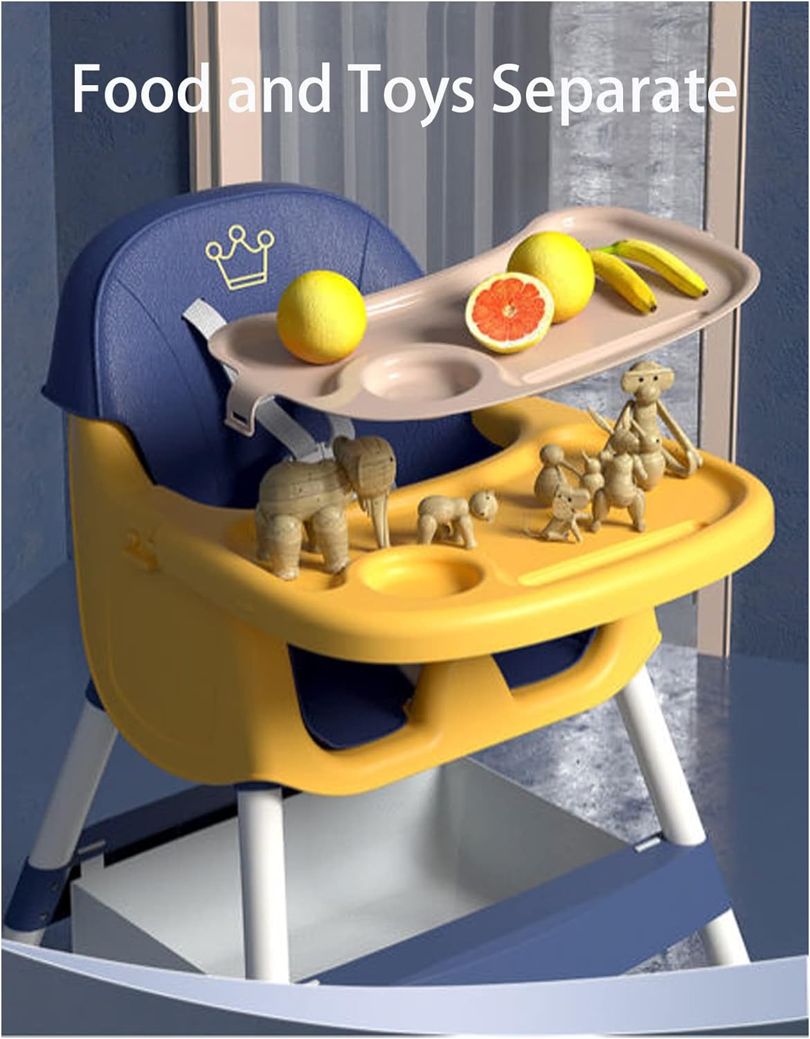 Baby High Chair For Babies And Toddlers 3 In 1 Adjustable Hight For Dinning Rest Chair And Playing Toys
