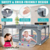 Baby Playpen Kids Large Playard Ball Pit Indoor &Amp; Outdoor Kids Activity Center Infant Safety Gates With Breathable Mesh Sturdy Play Yard  For Toddler Portable Children'S Fences