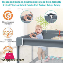 Baby Playpen Kids Large Playard Ball Pit Indoor &Amp; Outdoor Kids Activity Center Infant Safety Gates With Breathable Mesh Sturdy Play Yard  For Toddler Portable Children'S Fences