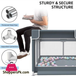 Baby Playpen Kids Large Playard Ball Pit Indoor &Amp; Outdoor Kids Activity Center Infant Safety Gates With Breathable Mesh Sturdy Play Yard  For Toddler Portable Children'S Fences