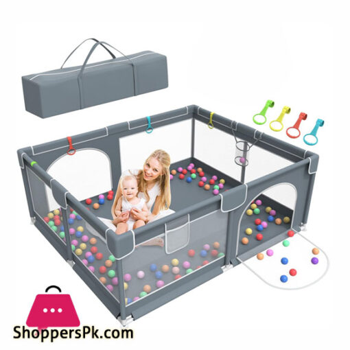Baby Playpen Kids Large Playard Ball Pit Indoor & Outdoor Kids Activity Center Infant Safety Gates with Breathable Mesh Sturdy Play Yard  for Toddler Portable Children's Fences