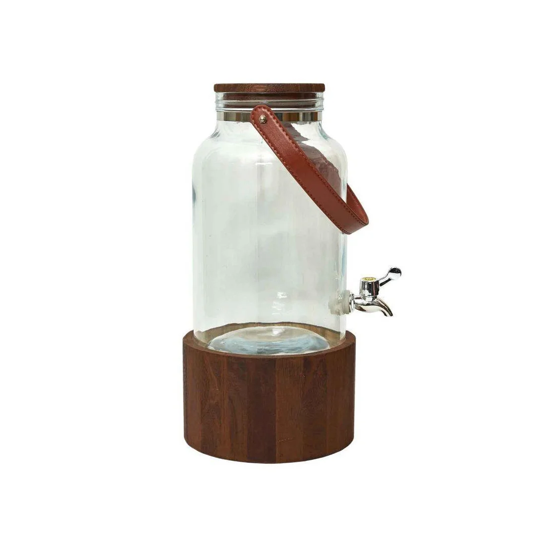 Beverage Dispenser In Glass With Wooden Base 10Litres 8 Beverage Dispenser In Glass With Wooden Base 10Litres