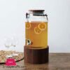 Beverage Dispenser In Glass With Wooden Base 10Litres 1 Beverage Dispenser In Glass With Wooden Base 10Litres