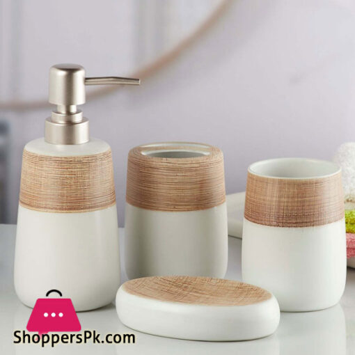 Ceramic Bathroom Accessories Set of 4 Bath Set