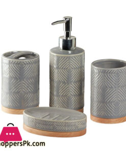 Ceramic Bathroom Accessories Set Of 4 Bath Set With Soap Dispenser 7 Ceramic Bathroom Accessories Set Of 4 Bath Set With Soap Dispenser - Image 2