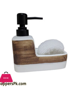 Ceramic Soap Dispenser For Liquid Soap And Holder With Sponge - Image 5