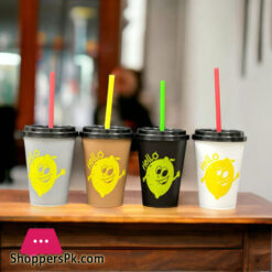 Coffee Mug with Straw Pure Plastic