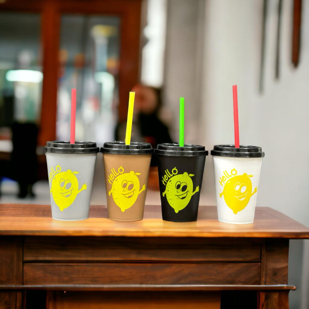 Coffee Mug With Straw Pure Plastic