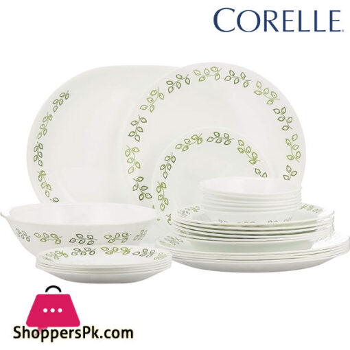 Corelle Vitrelle 3-layer Neo Leaf 26 Pieces Set Glass White