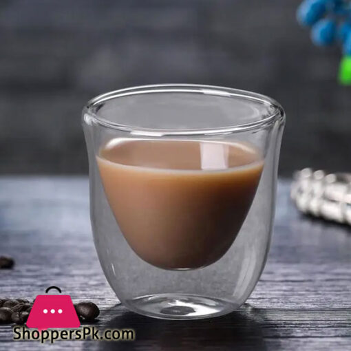 Double Wall Tea Cups Durable Borosilicate Clear Glass Coffee Cups Heat Insulating Glass for Cappuccino Latte Drink Glasses 400ML