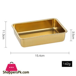 Golden Metallic Palette 304 Square Stainless Steel Fried Chicken Creative Snack Plate