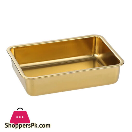 Golden Metallic Palette 304 Square Stainless Steel Fried Chicken Creative Snack Plate