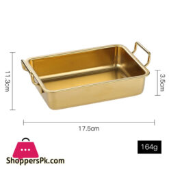 Golden Metallic Palette Stainless Steel Fried Chicken Creative Snack Plate With Handle 30 Cm