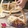 Handmade Glass Basket Food Storage Box Nordic Style Tableware Durable Dried Fruit Snack Dish Plate Home Kitchen Accessories