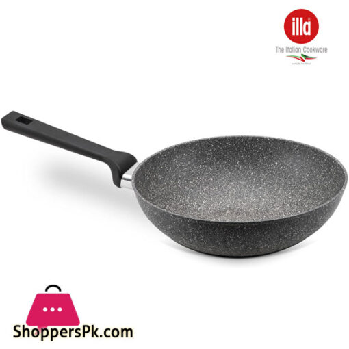 Illa Planeta Wok Non-Stick 28 cm Suitable for Induction 100% Recycled Aluminum Italy Made