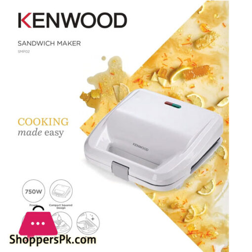 KENWOOD 2-in-1 Sandwich Maker & Grill with 2 Sets of Non Stick Multifunctional Plates for Grilling and Toasted Sandwiches SMP02